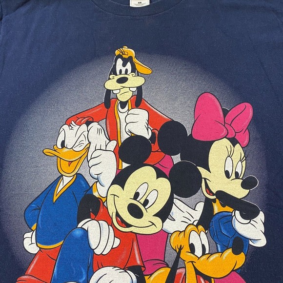 VINTAGE Disney Mickey Minnie Pluto Donald Goofy Rap T-Shirt Adult Large 90s VTG - Picture 5 of 10